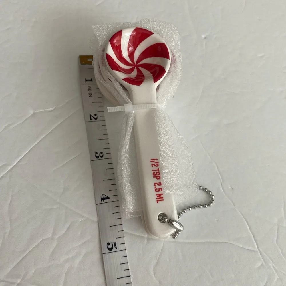 christmas ceramics Red and White Measuring Spoons